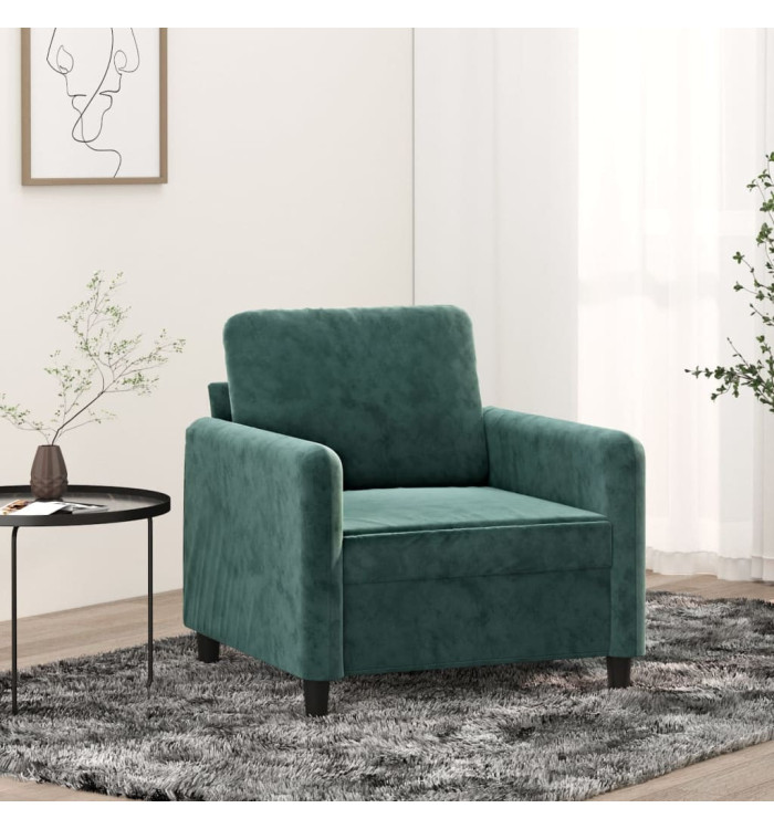 Fauteuil Vert foncé 60 cm Velours | Mobilier & Déco