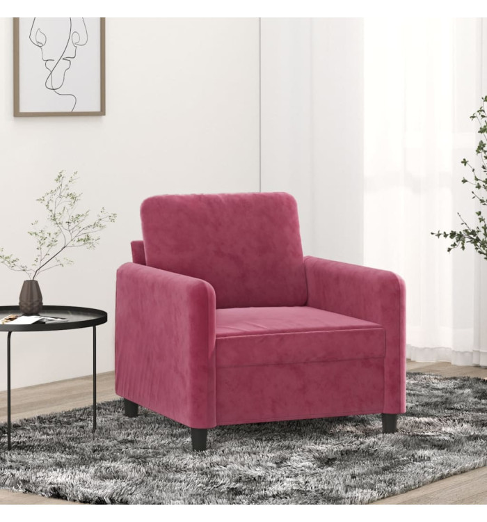 Fauteuil Rouge bordeaux 60 cm Velours | Mobilier & Déco