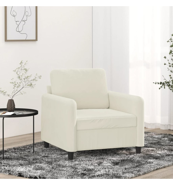 Fauteuil Crème 60 cm Velours | Mobilier & Déco