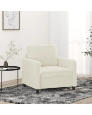 Fauteuil Crème 60 cm Velours | Mobilier & Déco