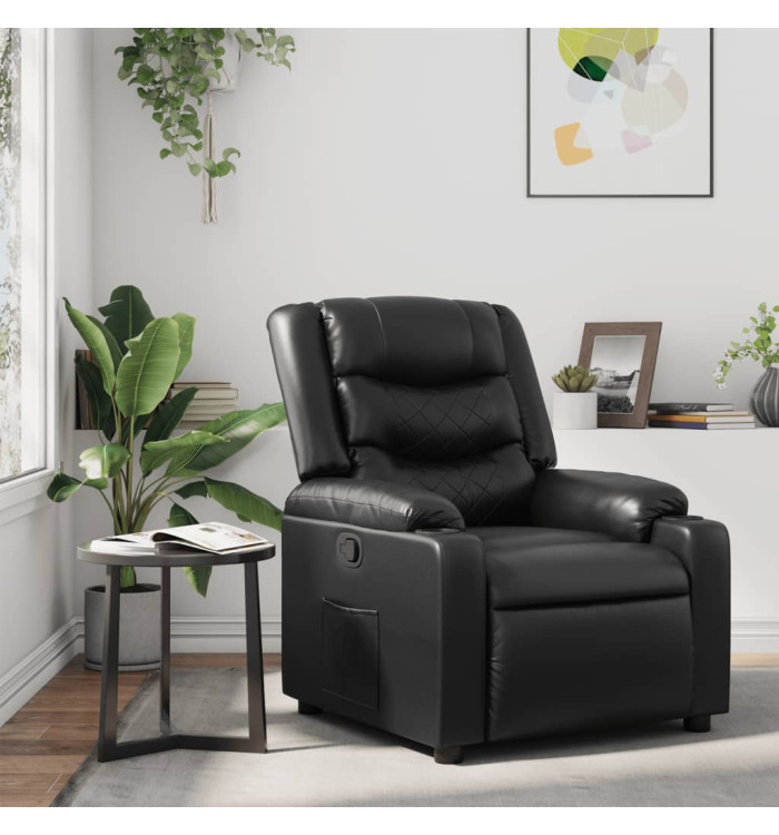 Fauteuil inclinable Noir Similicuir | Mobilier & Déco