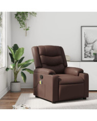 Fauteuil de massage inclinable Marron Similicuir | Mobilier & Déco