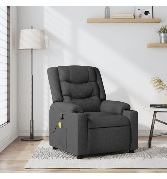 Fauteuil de massage inclinable Gris foncé Tissu | Mobilier & Déco