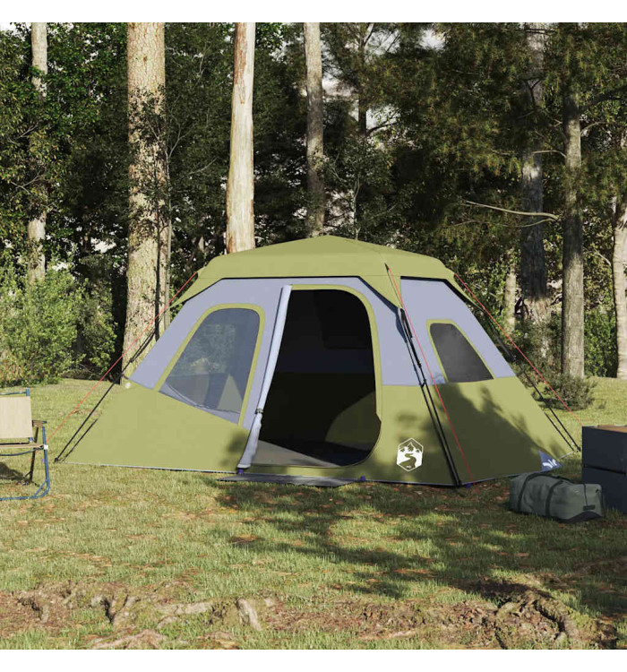 Tente familiale 6 personnes vert libération rapide imperméable | Mobilier & Déco