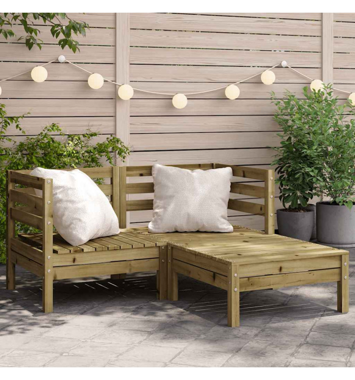 Canapé de jardin 2 places avec repose-pieds bois pin imprégné | Mobilier & Déco