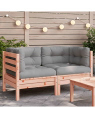 Canapé d'angle de jardin avec coussins 2pcs bois massif douglas | Mobilier & Déco