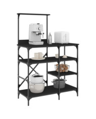 Support de boulanger noir 90x40x132 cm bois ingénierie et métal | Mobilier & Déco