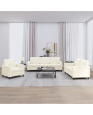 Ensemble de canapés 3 pcs crème velours | Mobilier & Déco
