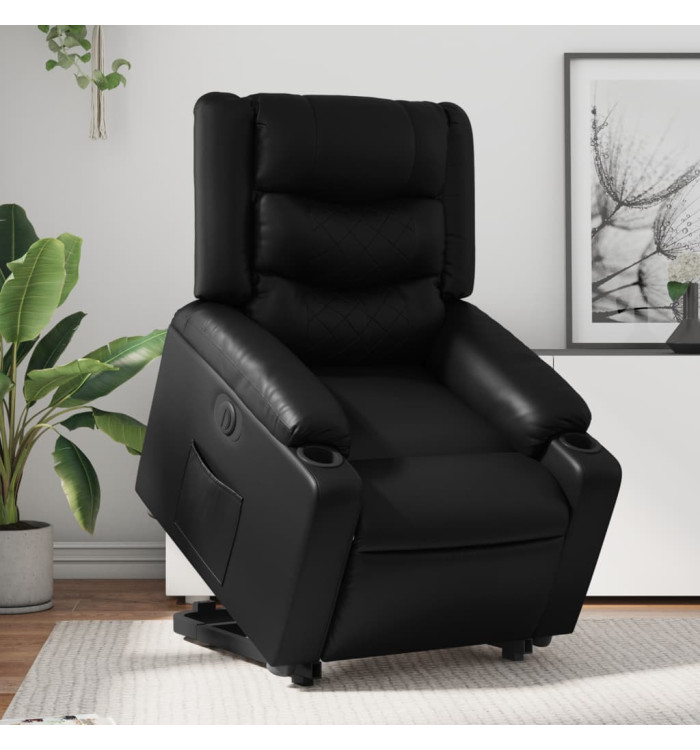Fauteuil inclinable électrique noir similicuir | Mobilier & Déco