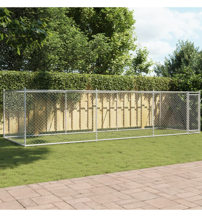 Cage pour chien avec porte gris 6x2x1,5 m acier galvanisé | Mobilier & Déco
