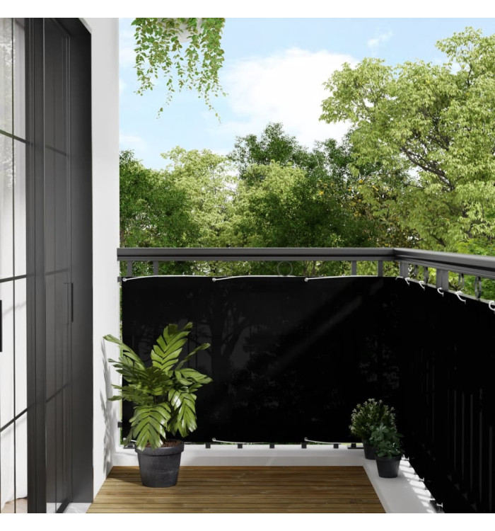 Écran de balcon noir 90x800 cm 100% polyester oxford | Mobilier & Déco