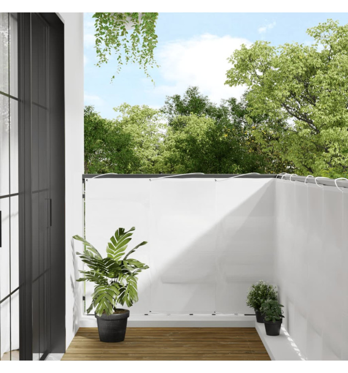Écran de balcon blanc 120x700 cm 100% polyester oxford | Mobilier & Déco