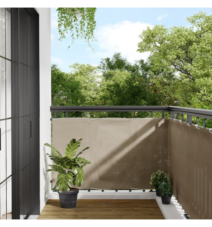 Écran de balcon taupe 90x1000 cm 100% polyester oxford | Mobilier & Déco