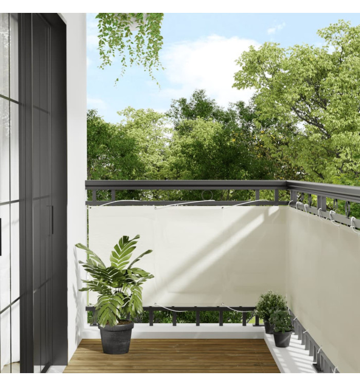 Écran de balcon crème 75x800 cm 100% polyester oxford | Mobilier & Déco