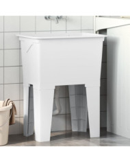 Bac à linge blanc 59x41x75 cm résine | Mobilier & Déco