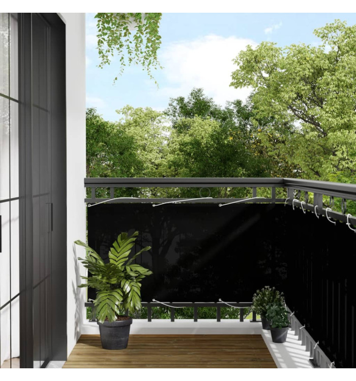 Écran de balcon noir 75x800 cm 100% polyester oxford | Mobilier & Déco