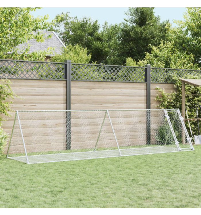 Clapier argenté 400x105x91 cm acier galvanisé | Mobilier & Déco