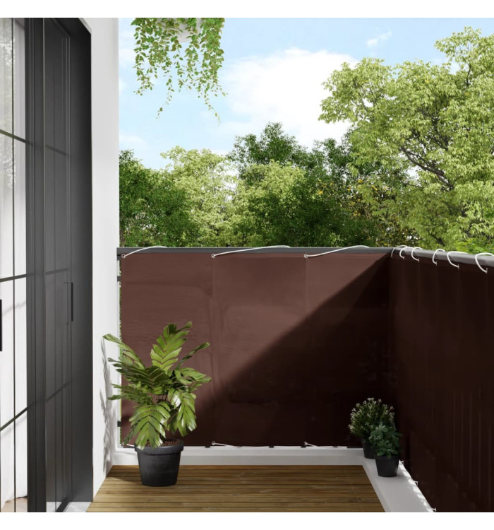 Écran de balcon marron 120x800 cm 100% polyester oxford | Mobilier & Déco