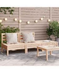Canapé de jardin 3 places bois de pin massif | Mobilier & Déco
