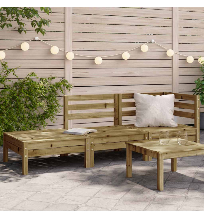 Canapé de jardin 3 places bois de pin imprégné | Mobilier & Déco