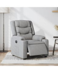 Fauteuil inclinable électrique Gris clair Tissu | Mobilier & Déco