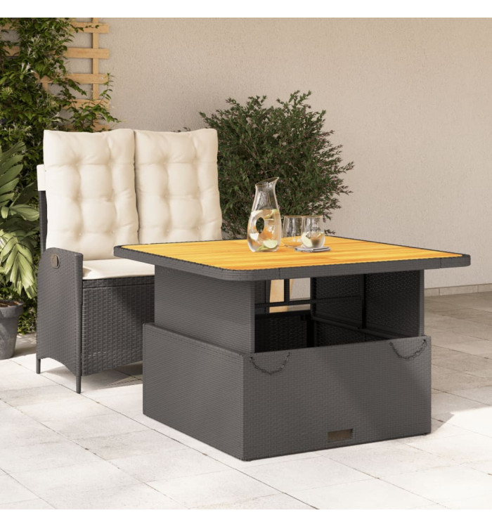 Ensemble à manger de jardin coussins 2pcs noir résine tressée | Mobilier & Déco