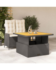 Ensemble à manger de jardin coussins 2pcs noir résine tressée | Mobilier & Déco
