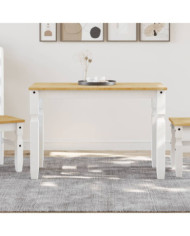 Table à manger Corona blanc 112x60x75 cm bois massif de pin | Mobilier & Déco
