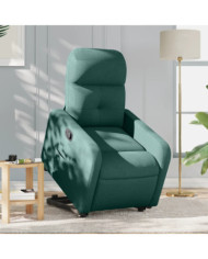 Fauteuil inclinable vert foncé tissu | Mobilier & Déco