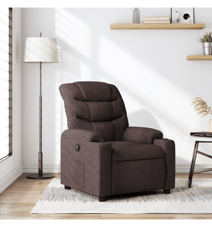 Fauteuil inclinable Marron foncé Tissu | Mobilier & Déco