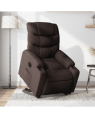 Fauteuil inclinable électrique marron foncé tissu | Mobilier & Déco