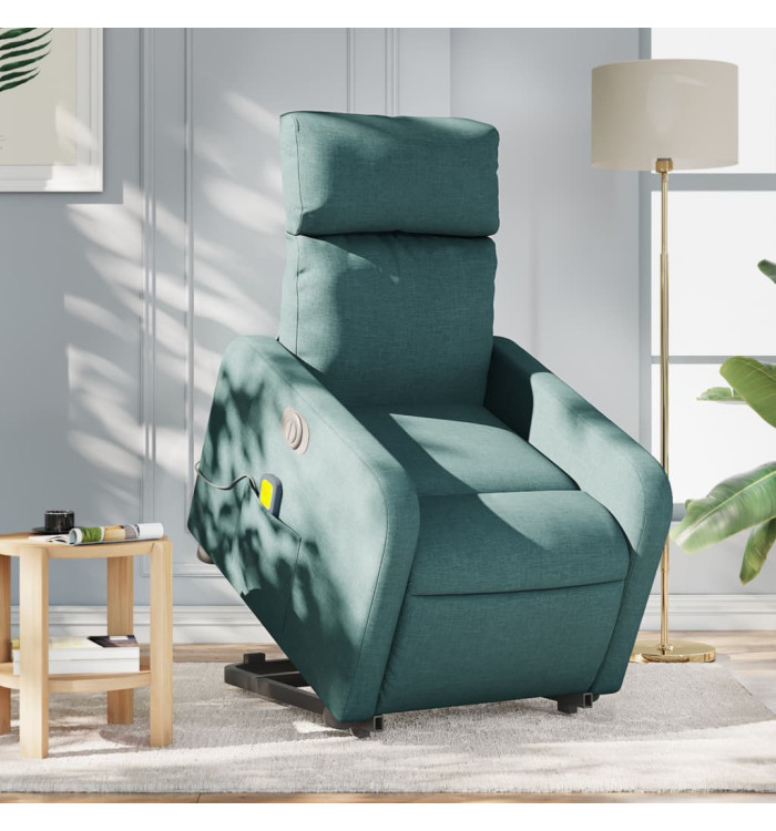 Fauteuil inclinable de massage électrique Vert foncé Tissu | Mobilier & Déco