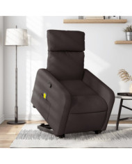 Fauteuil inclinable de massage Marron foncé Tissu | Mobilier & Déco