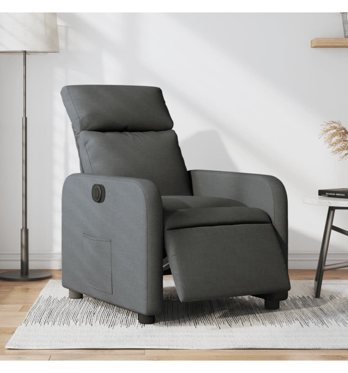 Fauteuil inclinable électrique Gris foncé Tissu | Mobilier & Déco