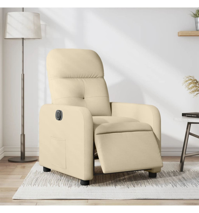 Fauteuil inclinable électrique Crème Tissu | Mobilier & Déco