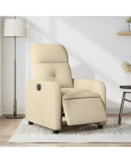 Fauteuil inclinable électrique Crème Tissu | Mobilier & Déco