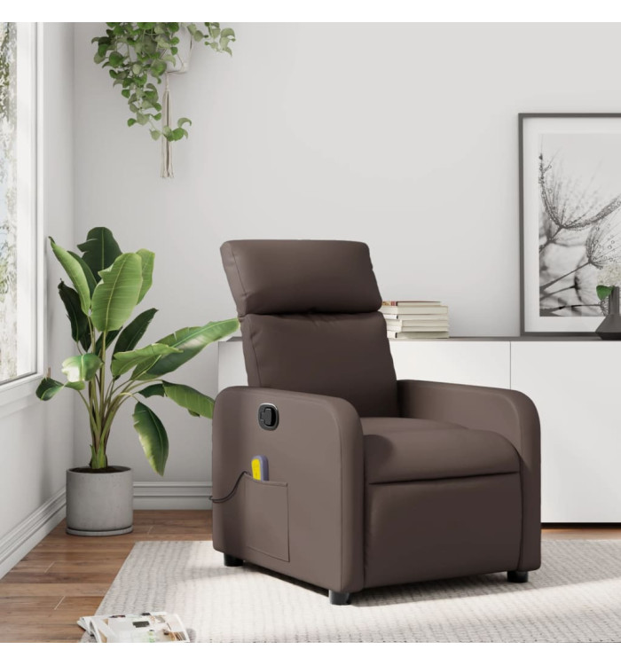 Fauteuil de massage inclinable Marron Similicuir | Mobilier & Déco