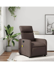 Fauteuil de massage inclinable Marron Similicuir | Mobilier & Déco