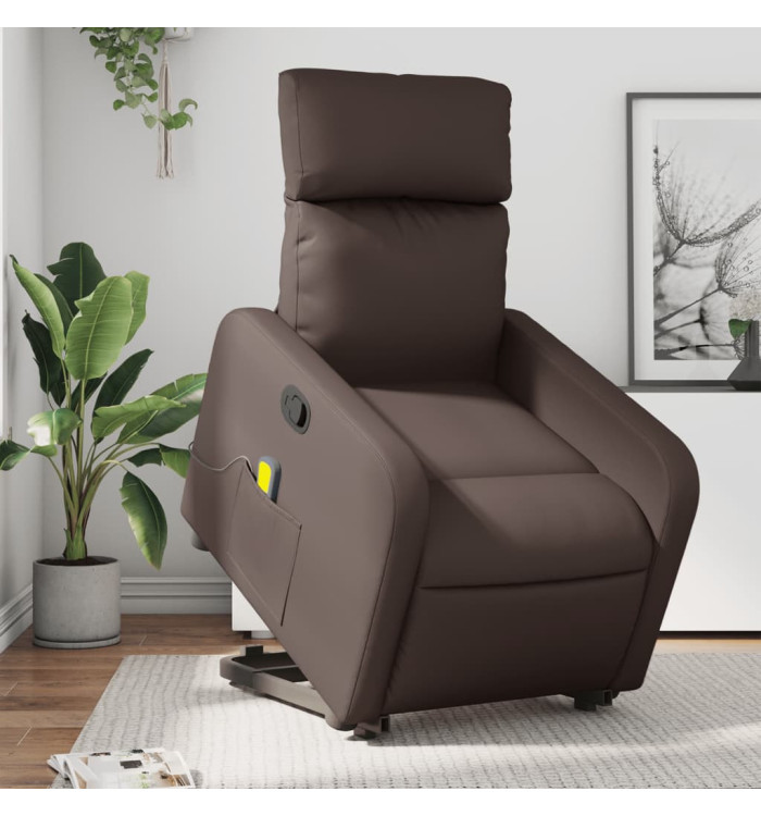 Fauteuil inclinable de massage Marron Similicuir | Mobilier & Déco