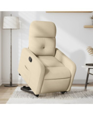 Fauteuil inclinable Crème Tissu | Mobilier & Déco