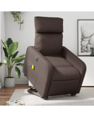 Fauteuil inclinable de massage électrique marron similicuir | Mobilier & Déco