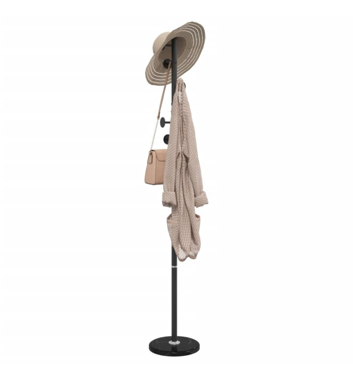 Porte-manteau noir 176 cm fer enduit de poudre | Mobilier & Déco
