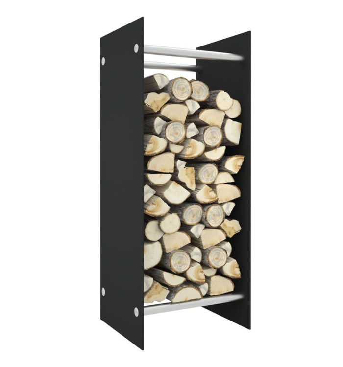 Portant de bois de chauffage Noir 40x35x100 cm Verre trempé | Mobilier & Déco