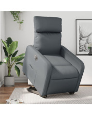 Fauteuil inclinable électrique gris similicuir | Mobilier & Déco
