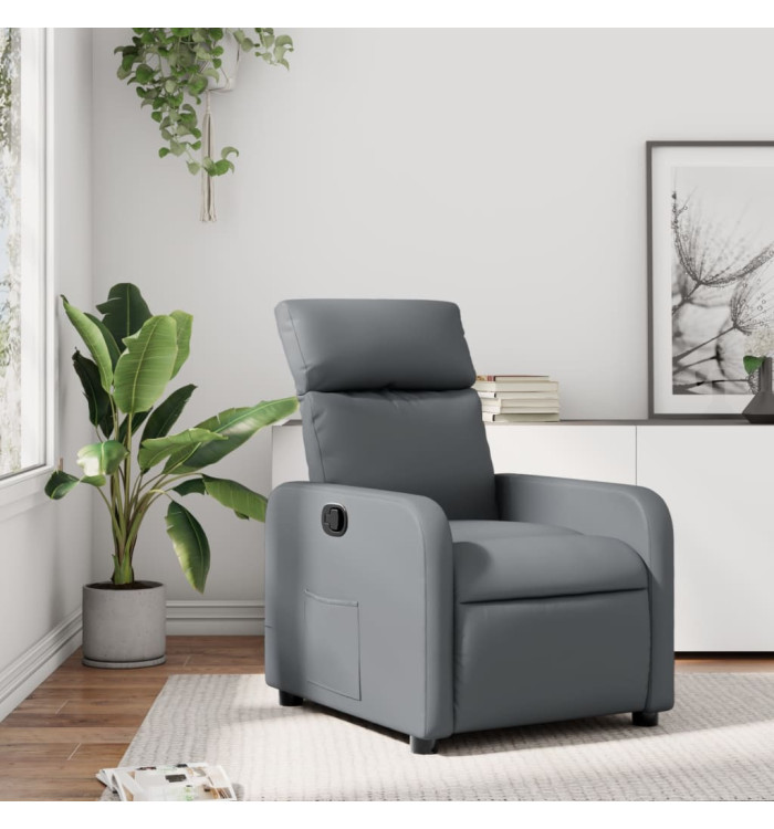 Fauteuil inclinable Gris Similicuir | Mobilier & Déco