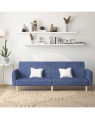 Canapé-lit à 2 places bleu tissu | Mobilier & Déco