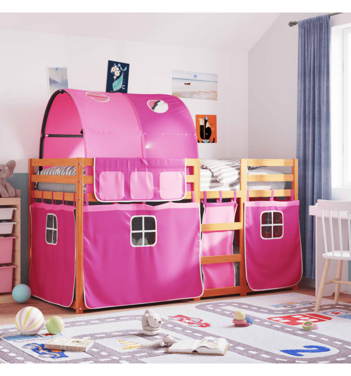 Lit superposé sans matelas rose 80x200 cm bois de pin massif | Mobilier & Déco