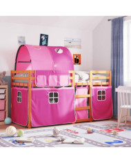 Lit superposé sans matelas rose 80x200 cm bois de pin massif | Mobilier & Déco