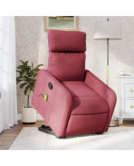Fauteuil inclinable de massage Rouge bordeaux Tissu | Mobilier & Déco