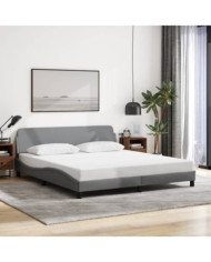 Cadre de lit sans matelas gris clair 180x200 cm tissu | Mobilier & Déco